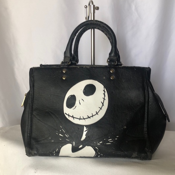 LOUNGEFLY DISNEY A Nightmare Before Christmas black Jack Skellington tote. - Picture 1 of 16
